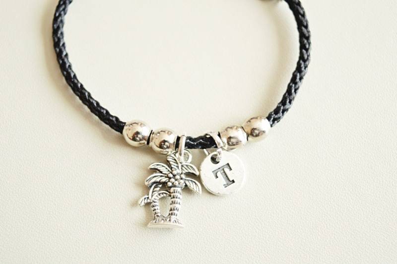 strand Liebhaber Geschenk, Baum Armband, Palmen Waage Kokosnuss Ozean, Hochzeit, Initial von YouLoveYouShop