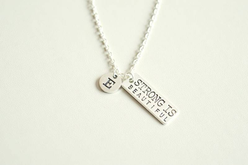 strong Is Beautiful Halskette, Beautiful, Gift, Jewelry, Motivationsgeschenk, Motivationsschmuck von YouLoveYouShop