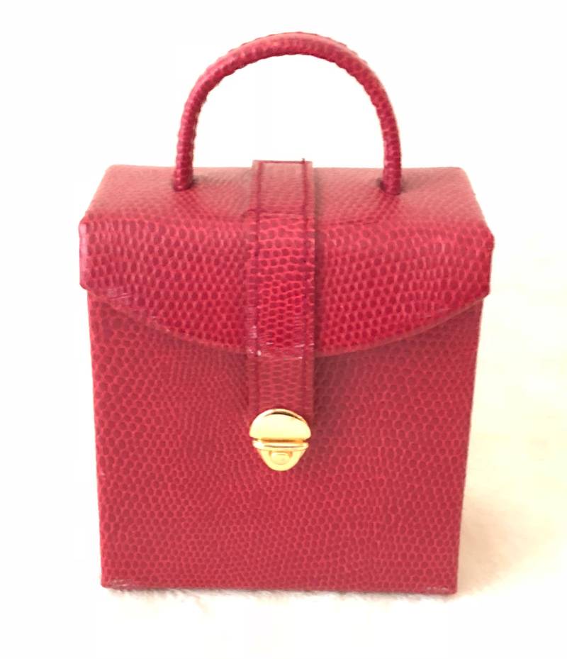 Schmuck Reisetasche Roter Eidechsendruck Leder Außen Und Creme Wildleder Innen Schmuck Reisetasche Roter Eidechsendruck Leder Außen Und Creme Wildleder Innen von YouNeeked
