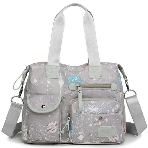 YouNuo Tragetasche für Damen, mehrere Taschen, Schultertasche, Krankenschwestertasche für die Arbeit, große Umhängetasche, modische Nylon-Umhängetasche mit Tragegriff oben, Grau, Medium YouNuo Tragetasche für Damen, mehrere Taschen, Schultertasche, Krankenschwestertasche für die Arbeit, große Umhängetasche, modische Nylon-Umhängetasche mit Tragegriff oben, Grau, Medium von YouNuo