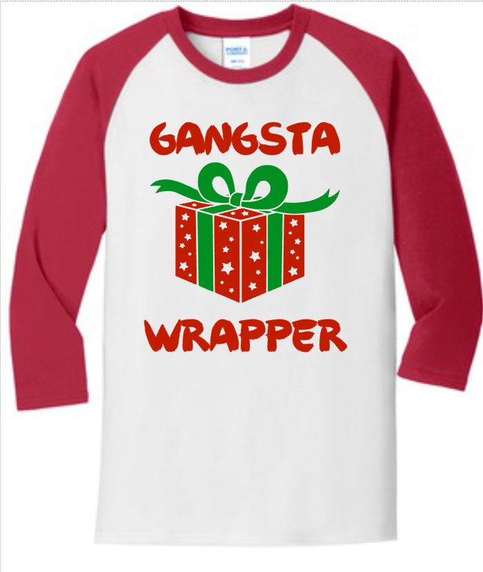 Gangsta Wrapper -Baseball Raglan T-Shirts - Jugend- Und Erwachsenengrößen Verfügbar Farben Auf Anfrage Anpassen von YouSaidItDesigns