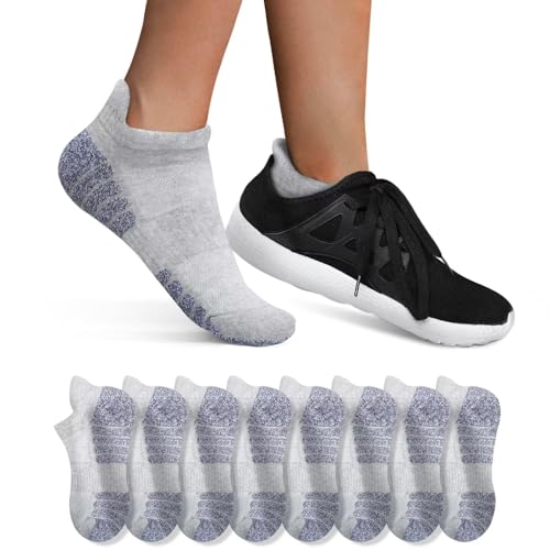 YouShow 8 Paar Sneaker Socken Damen Herren Sportsocken Kurze Halbsocken Männer Baumwolle Hellgrau 35-38 von YouShow