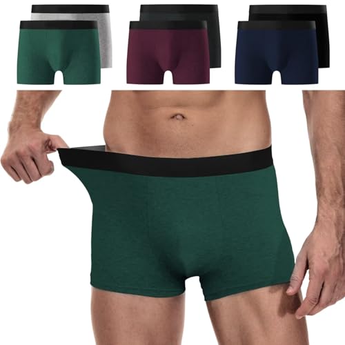 YouShow Boxershorts Herren 6 Pack Baumwolle Unterhosen Männer Ohne Kratzenden Zettel Retroshorts Unterwäsche Boxer Mehrfarbig 3XL von YouShow
