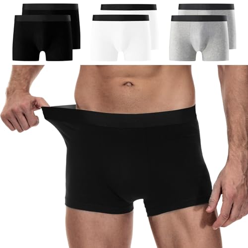 YouShow Herren Boxershorts Baumwolle 6 Pack Retroshorts Unterwäsche Boxer Ohne Kratzenden Zettel Unterhosen Männer Schwarz Weiß Grau M YouShow Herren Boxershorts Baumwolle 6 Pack Retroshorts Unterwäsche Boxer Ohne Kratzenden Zettel Unterhosen Männer Schwarz Weiß Grau M von YouShow