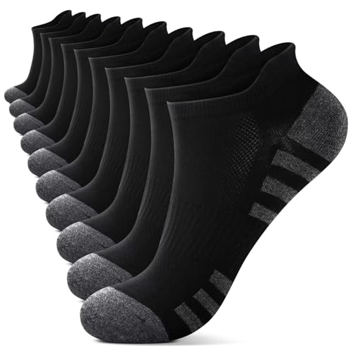 YouShow Sneaker Socken 39-42 Herren Sportsocken Kurz Laufsocken Schwarz 10 Paar von YouShow