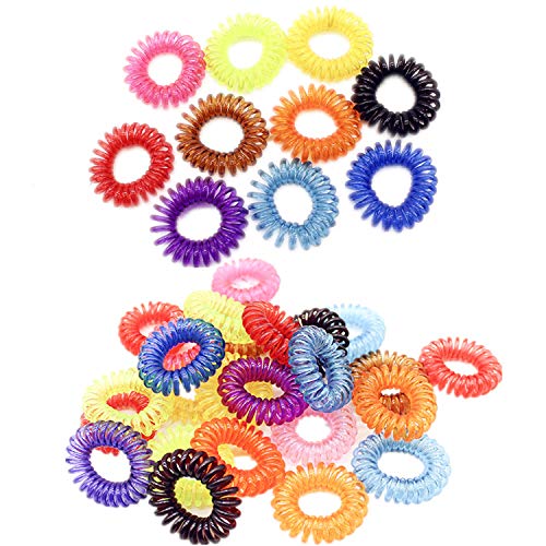 YouU 20 Stück Elastische-Haargummis für Mädchen Bunte Haarbänder Ring Bobble dehnbar Spule Pferdeschwanz Halter Frauen Haarschmuck Gummi-Haarknoten, Zufällige Farbe (Transparent color) von YouU