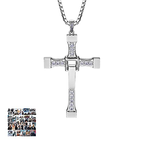 YouU 21 Stück Kreuz Anhänger Halskette Kristall Diamant Kreuz Halskette F & Furious Aufkleber für Fans Cosplay Modeschmuck von YouU