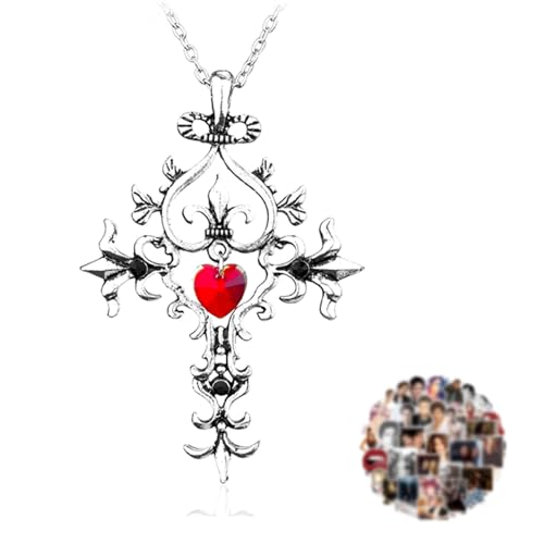YouU The Vampire Elena Gilbert Halskette Set Vampir Kreuz Symbol Halskette für Fans Cosplay Katherine Schmuck mit Aufkleber Gesamt 21 Stück von YouU