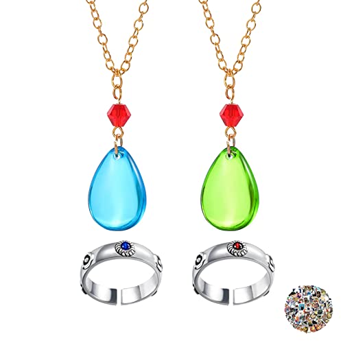 YouU 24 Stück Howl's Moving Castle Ring Elegante Tropfenform Halskette Wassertropfen Form Anhänger Set Anime Aufkleber für Fans YouU 24 Stück Howl's Moving Castle Ring Elegante Tropfenform Halskette Wassertropfen Form Anhänger Set Anime Aufkleber für Fans von YouU