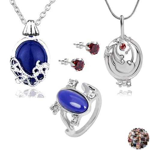 YouU Vampire Diaries Sticker Elena Gilbert Opening Vervain Locket Pendant Necklace Daywalking Katherine Necklace Blue Diamond Ring Red Diamond Stud Earrings 25 pcs von YouU