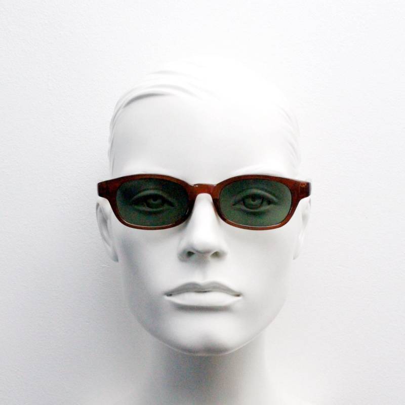 90Er Jahre Cateye Sonnenbrille. Braune 60Er Design Transparente Schmale Katzenaugen Brille Mit Grünen Gläsern. Katzenauge. Ungetragen Nos von YouaretheBrandLondon
