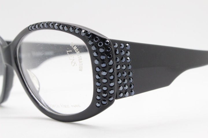Francis Klein Paris 80Er Vintage Handgemachte Strass Brille Modell Fk02. Spektakuläre Brillenfassung Mit Schwarzen Strasssteinen. Nr Francis Klein Paris 80Er Vintage Handgemachte Strass Brille Modell Fk02. Spektakuläre Brillenfassung Mit Schwarzen Strasssteinen. Nr von YouaretheBrandLondon