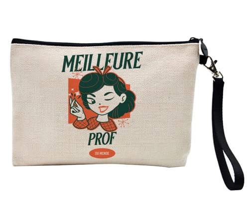 Federmäppchen für Stifte und Make-up – Leinen – Geschenk für Berufe – Beste Prof der Welt – Ref. 4671 – Frankreich Federmäppchen für Stifte und Make-up – Leinen – Geschenk für Berufe – Beste Prof der Welt – Ref. 4671 – Frankreich von Youdesign FR
