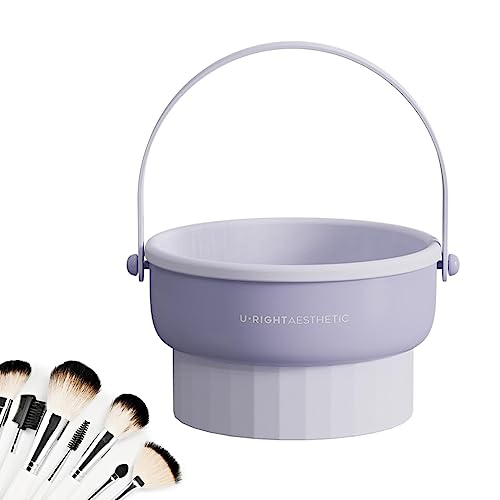2-in-1-Make-up-Pinsel-Reinigungsmatte | Make-up-Pinsel-Reinigungs-Trocknungsmatte – tragbare Pinsel-Trocknungs- und Aufbewahrungsbox, Silikon-Trockenmatte und Waschwerkzeug für Frauen und Freundin von Youding