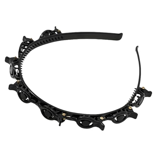 Haarnadel-Stirnband – Doppellagiges Haarband – Professionelle Geflochtene Pony-Klammer – Haarnadel-Stirnband Für Mädchen – Trendige Geflochtene Haarnadel Mit Krokodilklemmen Fürs Training von Youding