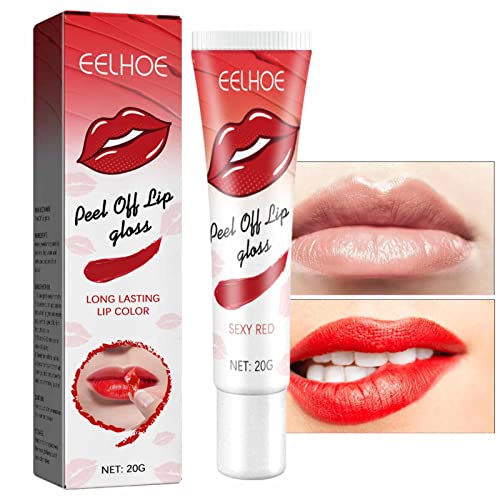 Lip Peel Off Tint, Feuchtigkeitsspendender Peel Off Lippenstift, Lip Glaze Matte Lipgloss, Sexy Color Lipgloss, Antihaft Cup Lip Stain Tint Lip Makeup Für Frauen Mädchen von Youding