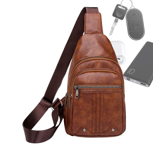 Sling -Beutel - Wasserdichte Frauen Chest Bag | Weiche PU Leder -Cross -Leichenbeutel | Wear-resistente Einzelne Schulterbalken Business Shopping Zum Reisen, Wandern, Gehen, Radfahren von Youding