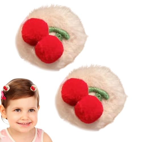 Youding Obst-Haarspangen, Plüsch-Haarspangen,2X Haarklammern | Cartoon-Frucht-Haar-Accessoires, runde pelzige Krallen-Haarspange für Erwachsene, Kinder, Frauen, Mädchen von Youding