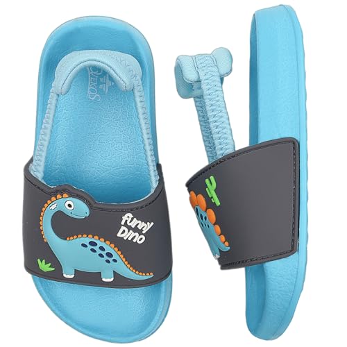 Youecci Badelatschen Jungen Badeschlappen 29 EU Mädchen Hausschuhe 29 Sommer Flache Kinder Badelatschen Rutschfest Leicht Dusch Strand Kinder Sandalen Lustiger Dinosaurier von Youecci