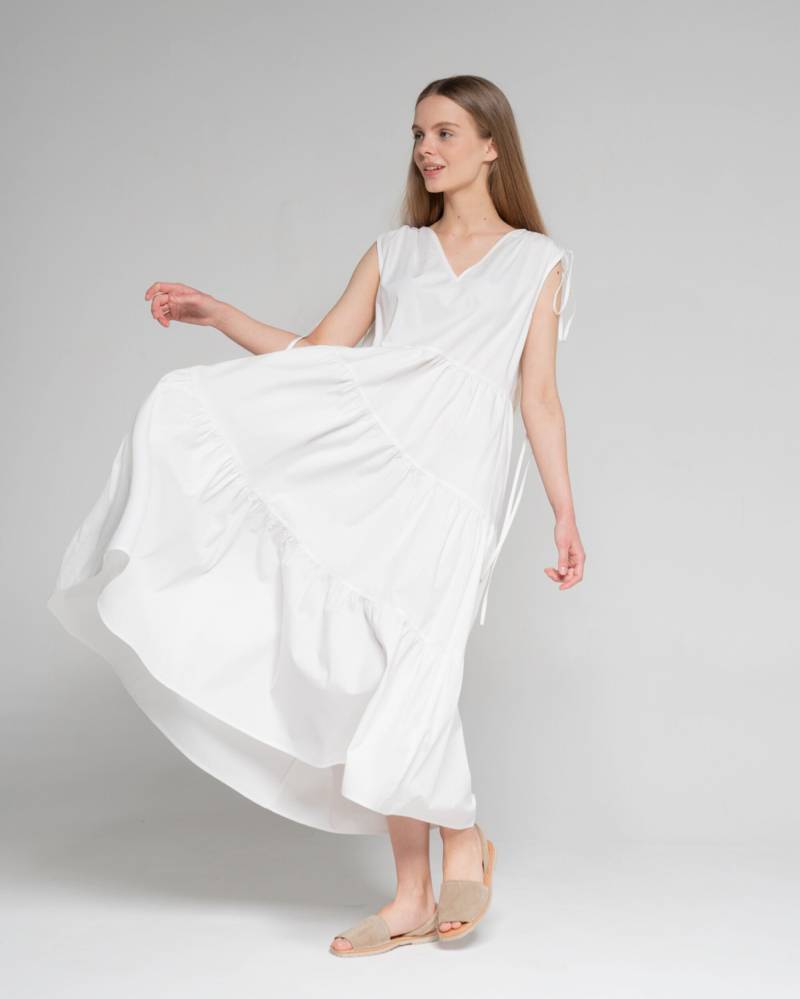 Weißes Baumwollkleid Ärmelloses Sommerkleid Weißes Baumwollkleid Ärmelloses Sommerkleid von Youinspiredwear