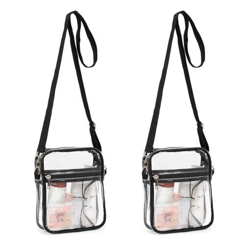 Youkly Transparente Umhängetasche, 2 Stück, Stadionzugelassen, Wasserdicht, mit Verstellbaren Riemen, für Konzerte und Sportveranstaltungen von Youkly