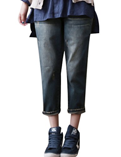 Youlee Damen Coole Jeans Haremshose mit Taschen Style 4 M von Youlee