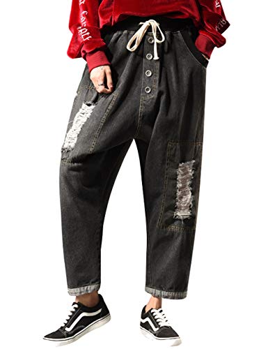 Youlee Damen Elastische Taille Haremshose Baumwolle Jeans Style 3 von Youlee