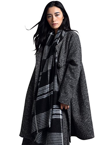 Youlee Damen Round Collar Dicke Jacke Wollmantel Style 2 Grau von Youlee