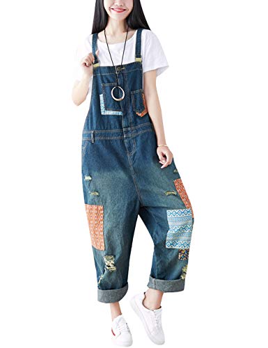 Youlee Damen Sommer Breites Bein Hose Denim Latzhose Overall Hosen Style 15 von Youlee