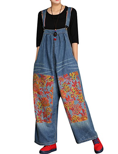 Youlee Damen Sommer Frühling Weinlese Overalls Baumwolle Overall Latzhose mit Taschen Style 8 von Youlee