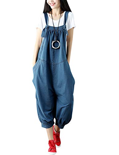 Youlee Damen Strappy Overalls Beiläufig Overall Baumwolle Latzhose Style 4 Blue von Youlee