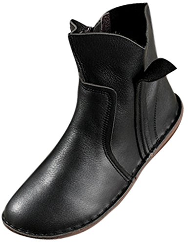 Youlee Damen Winter Side Reißverschluss Lederstiefel Schwarz EU 39/CH 40 von Youlee