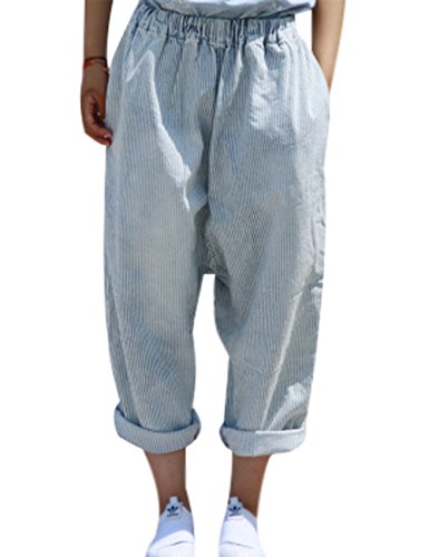 Youlee Frauen Elastische Taille Wide Leg Haremshose Loch Jeans Style 14 M von Youlee