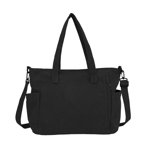 Youlity Cord Umhängetasche Damen Cord Tasche mit Reißverschluss Groß Tote Bag Fashion Stofftasche Hobo Shopper Crossbody Bag für Alltag Büro Einkauf College Shopping Uni Arbeit Schule von Youlity