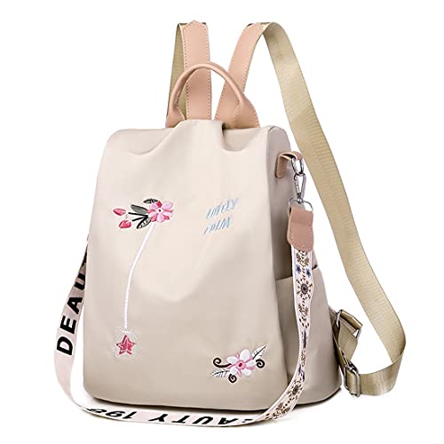 Youlity Damen Rucksack Anti Diebstahl Daypack Oxford Tagesrucksack Schultertasche Mädchen Leichtgewicht Schultasche Schulrucksäcke Umhängetasche Backpack für Uni Reisen Freizeit Arbeit (E-Khaki) von Youlity