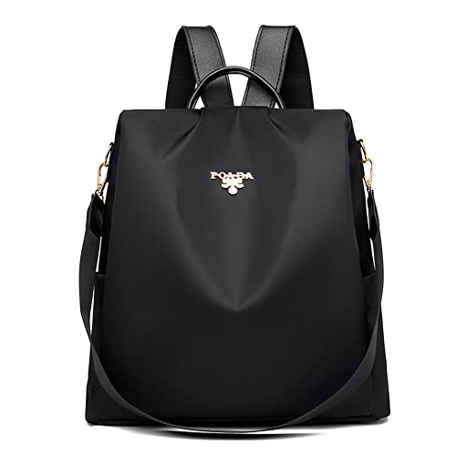 Youlity Damen Rucksack Anti Diebstahl Tasche Daypack Nylon Schultasche Handtasche Umhängetasche Leichtgewicht Backpack Schulrucksack für Mädchen Freizeit Schule Job Reise Campus (B-Schwarz) von Youlity
