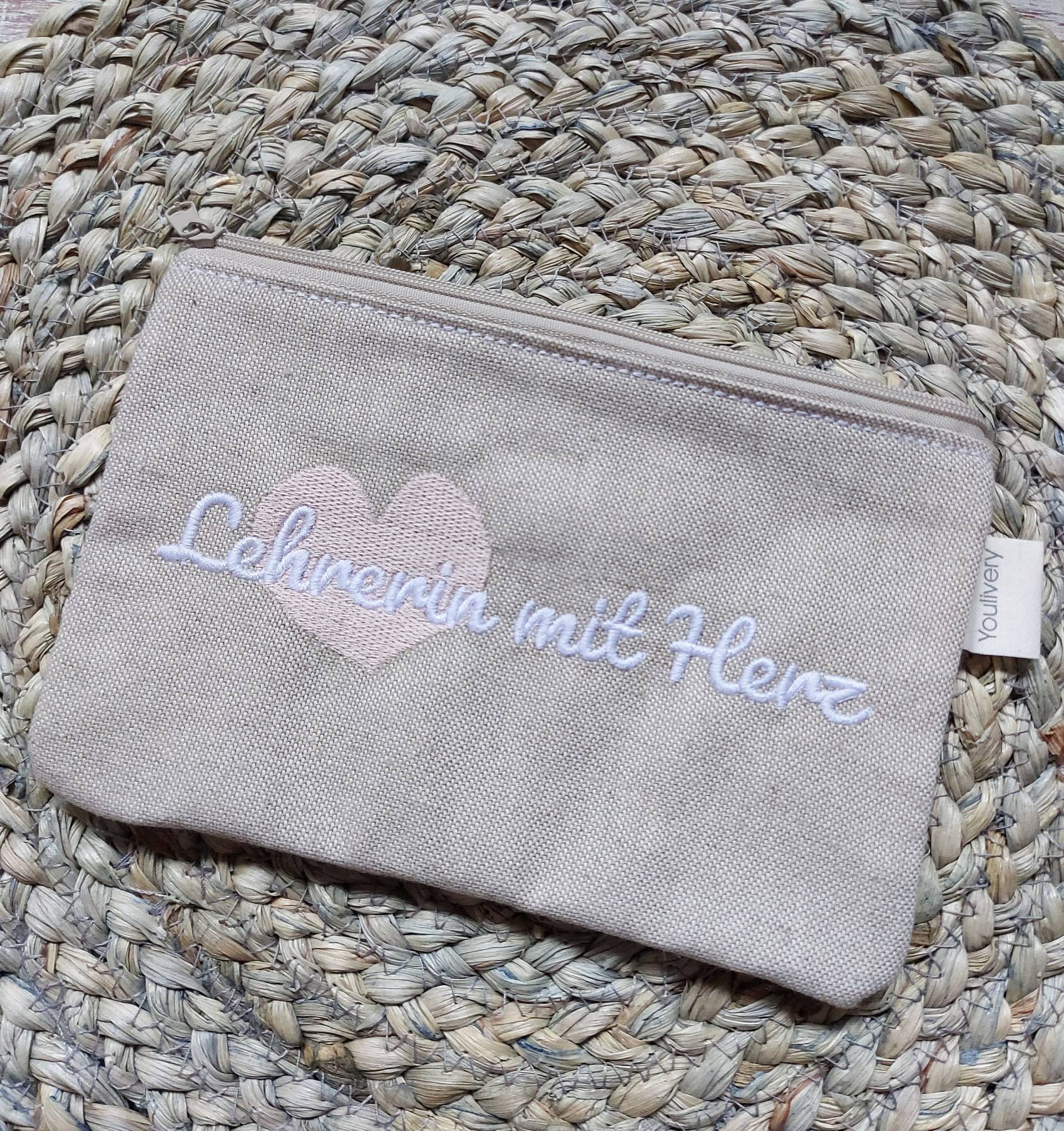 stiftemäppchen, Kosmetiktasche, Lehrerin, Personalisiert, Tasche, Bestickt stiftemäppchen, Kosmetiktasche, Lehrerin, Personalisiert, Tasche, Bestickt von Youlivery