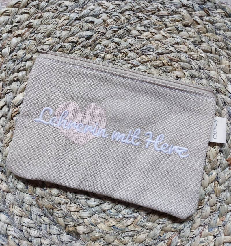 stiftemäppchen, Kosmetiktasche, Lehrerin, Personalisiert, Tasche, Bestickt stiftemäppchen, Kosmetiktasche, Lehrerin, Personalisiert, Tasche, Bestickt von Youlivery