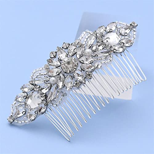 Brautkamm Hochzeit Kopfbedeckung Haarschmuck Accessoire Strass Braut Haarspange Tiara von Youllyuu