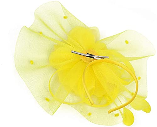 Damen-Fascinator, Cocktail-Party-Hut, Blumen-Mesh, Hochzeit, Kirche, Derby-Hüte von Youllyuu