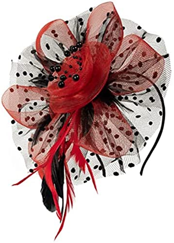 Damen Fascinator, Feder, Blumenmuster, Hochzeit, Party, Blumenmuster, Schleier, Stirnband, Haarnadel von Youllyuu