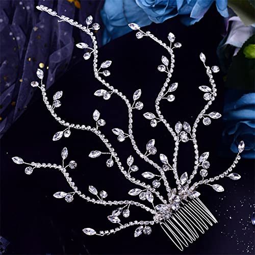 Damen-Haarkamm, Brautschmuck, Strass, Brautschmuck, Party, Kopfbedeckung von Youllyuu