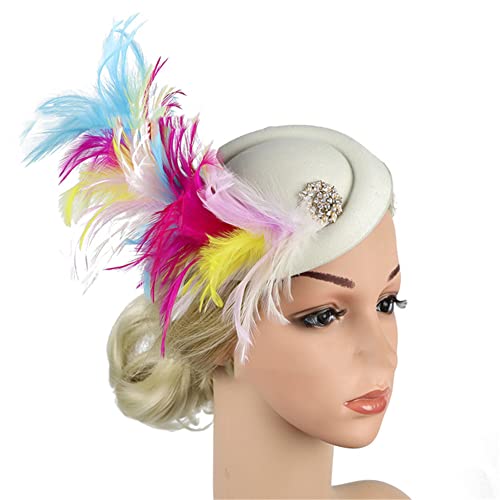 Fascinator-Hut für Teepartys, Frauen, Kentucky-Hut, Federn, Fedoras, Hut, Clip, Stirnband, Cocktail, Headwewar von Youllyuu