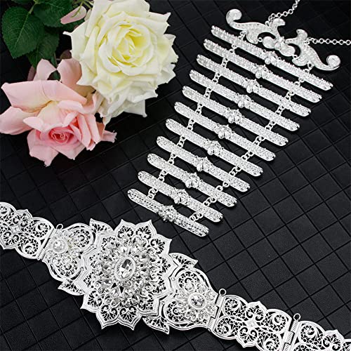 Frauen Kaukasus Gürtel Brustplatte Brautschmuck Ethno Hochzeit Kleid Gürtel Halskette Brust Lätzchen Taillenkette von Youllyuu