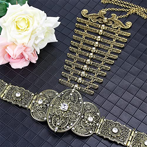 Frauen Kaukasus Gürtel Brustplatte Brautschmuck Ethno Hochzeit Kleid Gürtel Halskette Brust Lätzchen Taillenkette von Youllyuu