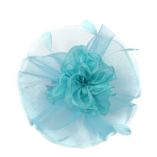 Frauen Netzgarn Fascinator Cocktail Party Feder Hut Stirnband Haarnadel Hochzeit Kirche Kopfbedeckung von Youllyuu