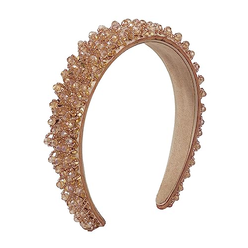 Große Perlen Haarbänder Für Frauen Headwear Perle Perlen Haarband Breite Haar Zubehör Schmuck champagner 2 von Youllyuu