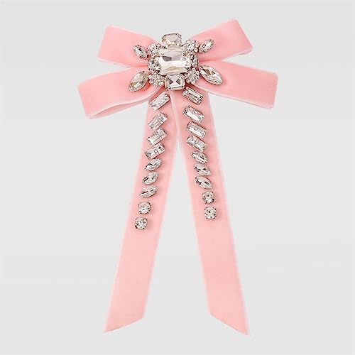 Lange Schleife Haarnadeln Strass Perlen Haarnadel Damen Velours Bowknot Haarspange Haarspange Haarspange Handgemachte Kopfschmuck Rosa von Youllyuu