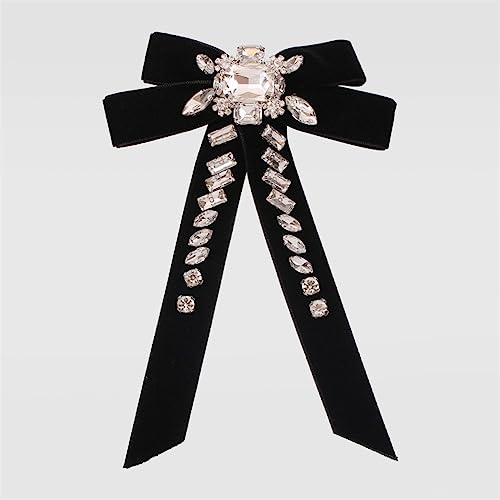 Lange Schleife Haarnadeln Strass Perlen Haarnadel Damen Velours Bowknot Haarspange Haarspange Haarspange Handgemachte Kopfschmuck Schwarz 2 von Youllyuu