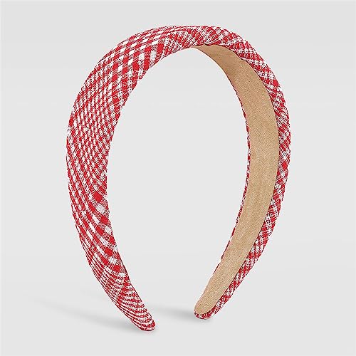 Plaid Tuch Stirnband Strass Haarband Exquisite Schwamm Headwear Haarschmuck Schmuck Für Frauen Mädchen Rot von Youllyuu